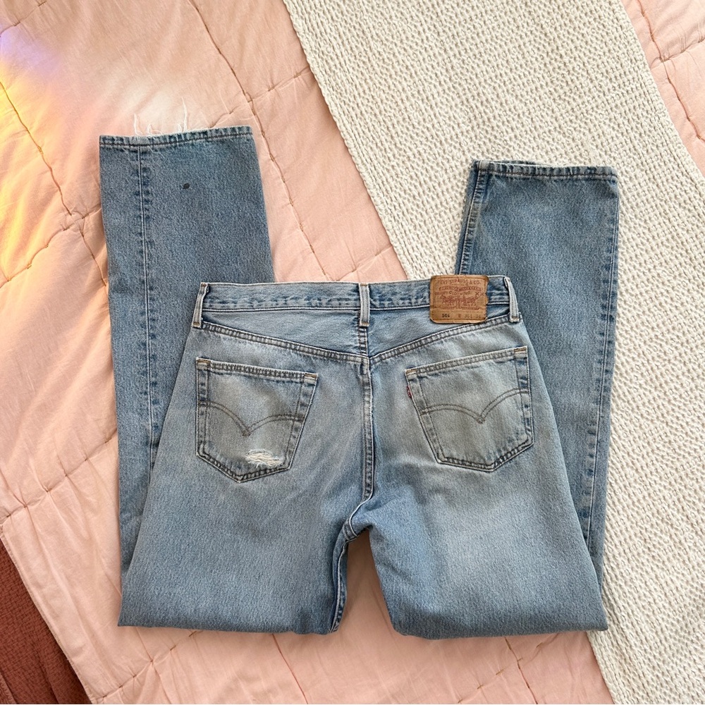 Vintage USA Made Levis 501 Denim Blue Jeans 36x34